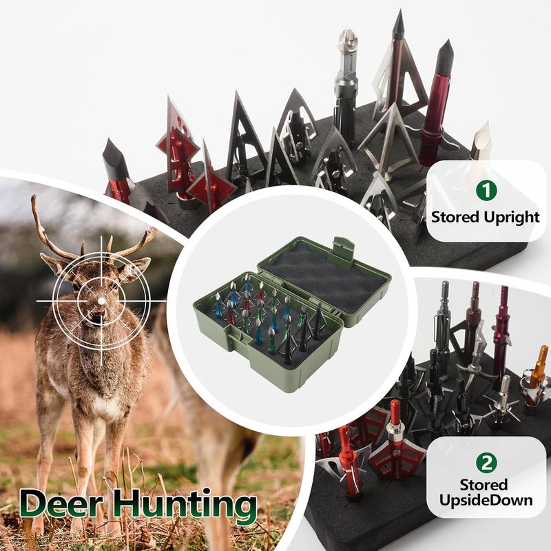 Smarkey Broadhead Case, Archery Broadhead Box Storage Case, Arrow Head Tip Organizer Case Holder, Holds 18pcs Fixed or Mech Broadheads (Case Only) - Image 4